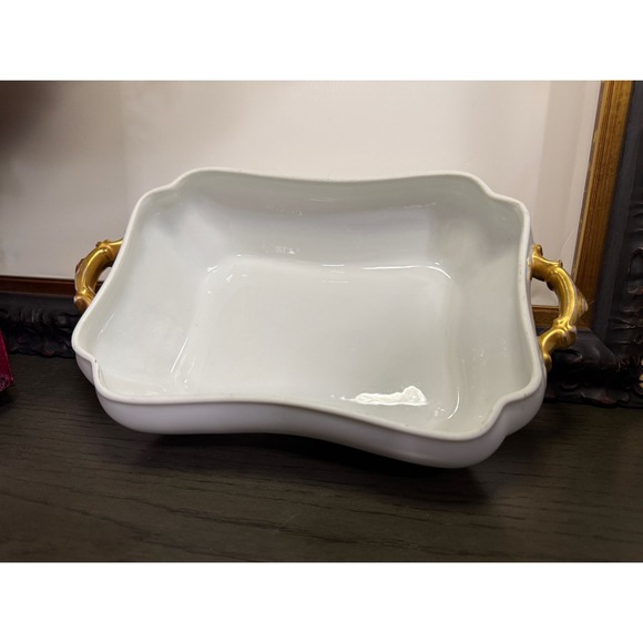 Antique Haviland & Co Limoges White Gold Gilt Porcelain Covered Vegetable Tureen - Picture 4 of 13